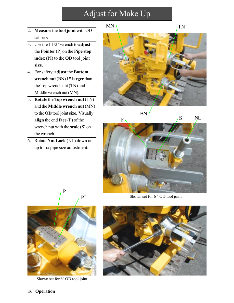 Adjust for make up | Hawk Industries Hawkjaw Jr. Manual 65K-2GJR Serial Numbers 21 to 32 User Manual | Page 16 / 147
