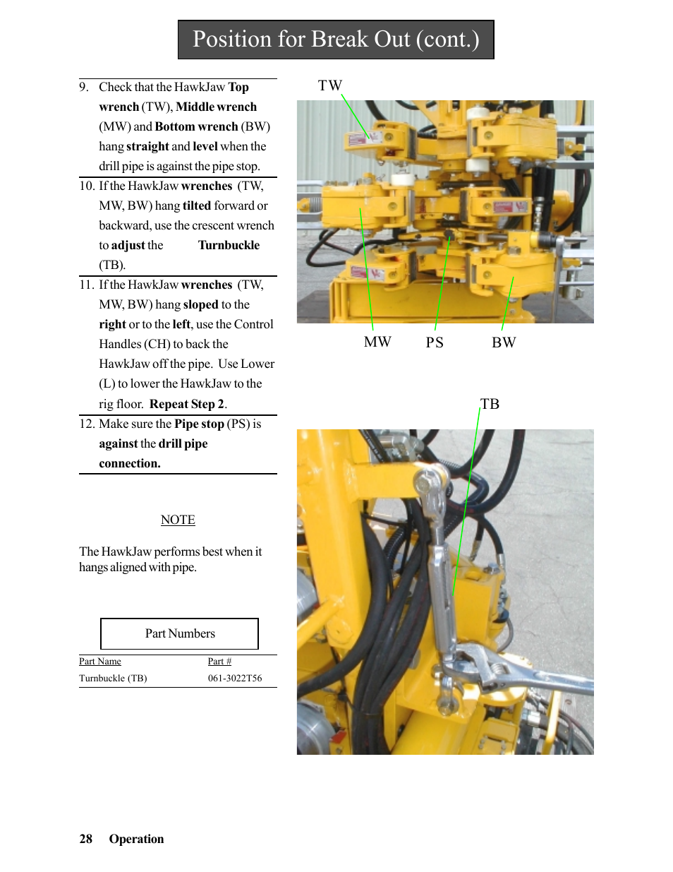 Position for break out (cont.) | Hawk Industries Hawkjaw Jr. Manual 65K-2GJR Serial Numbers 21 to 32 User Manual | Page 28 / 147