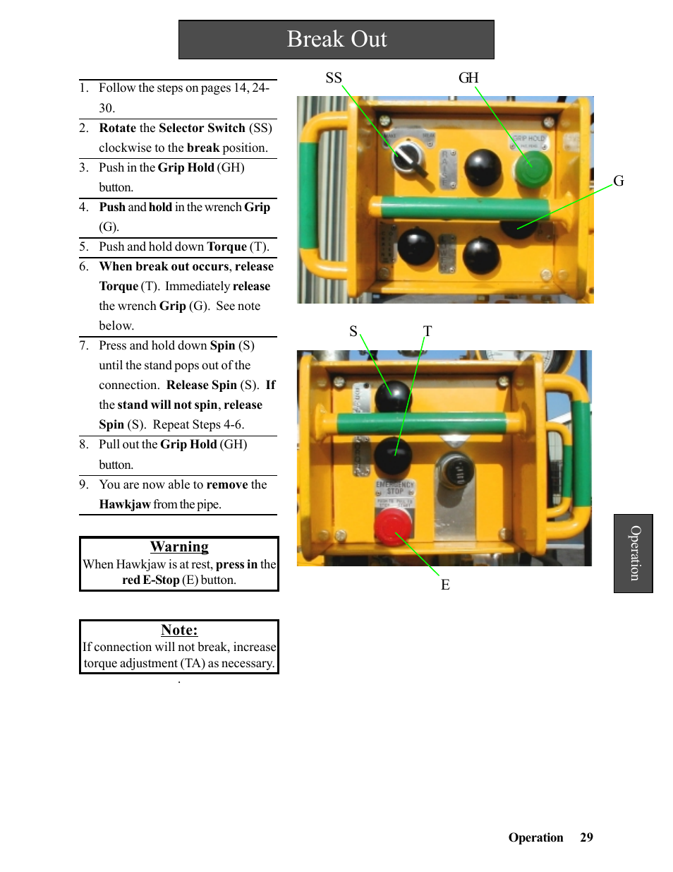 Break out | Hawk Industries Hawkjaw Jr. Manual 65K-2GJR Serial Numbers 21 to 32 User Manual | Page 29 / 147