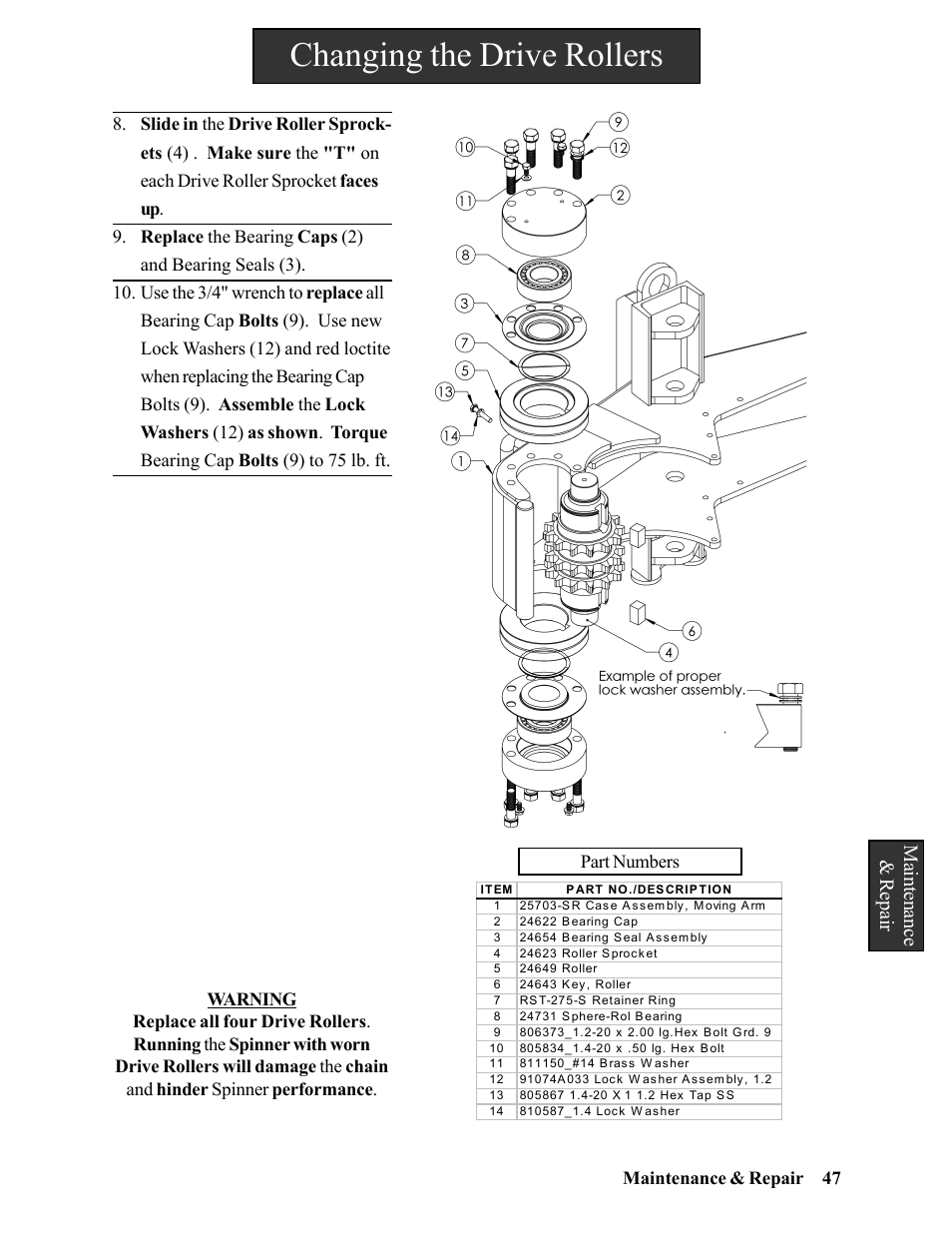 Changing the drive rollers, Maintenance & repair | Hawk Industries Hawkjaw Jr. Manual 65K-2GJR Serial Numbers 21 to 32 User Manual | Page 47 / 147