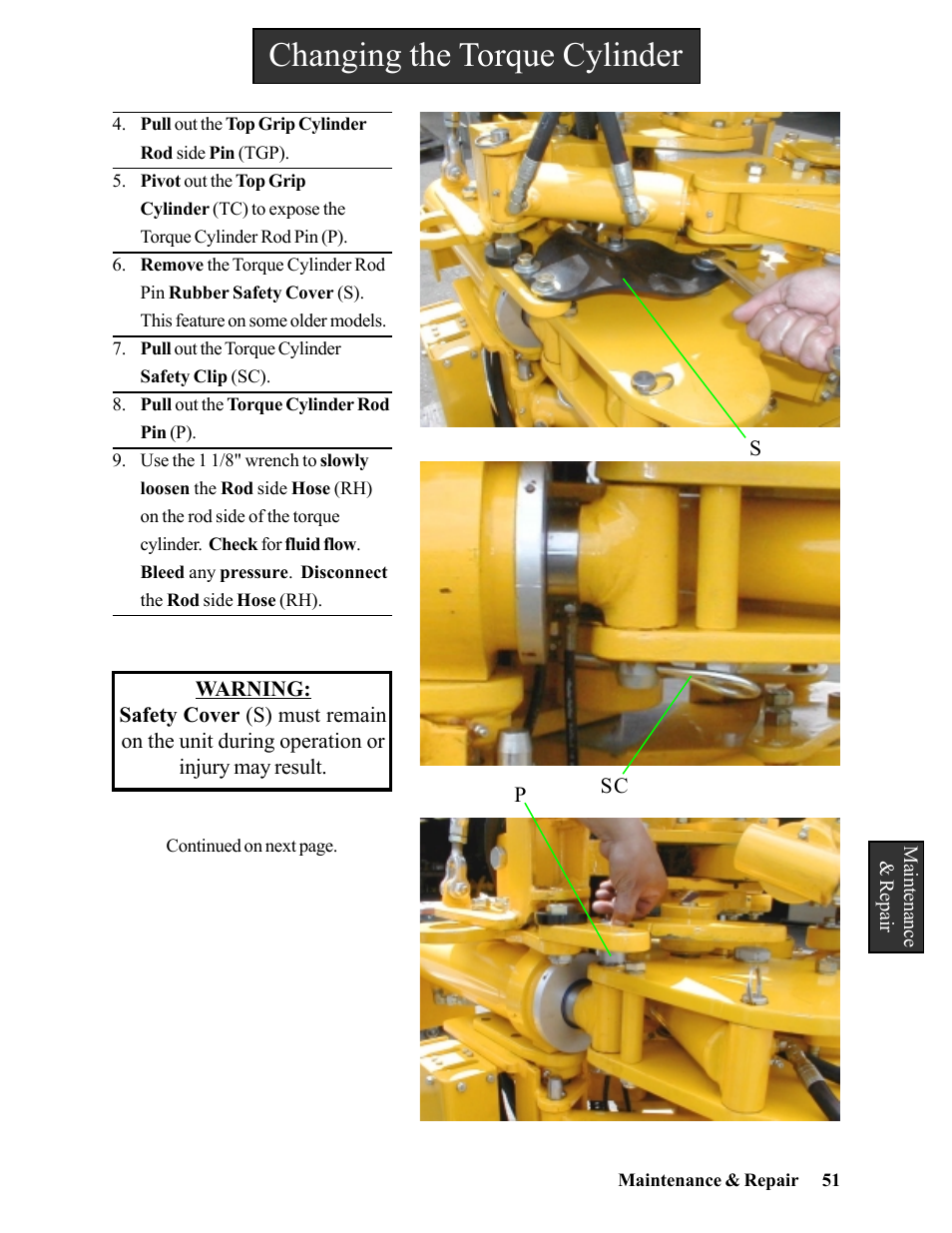 Changing the torque cylinder | Hawk Industries Hawkjaw Jr. Manual 65K-2GJR Serial Numbers 21 to 32 User Manual | Page 51 / 147