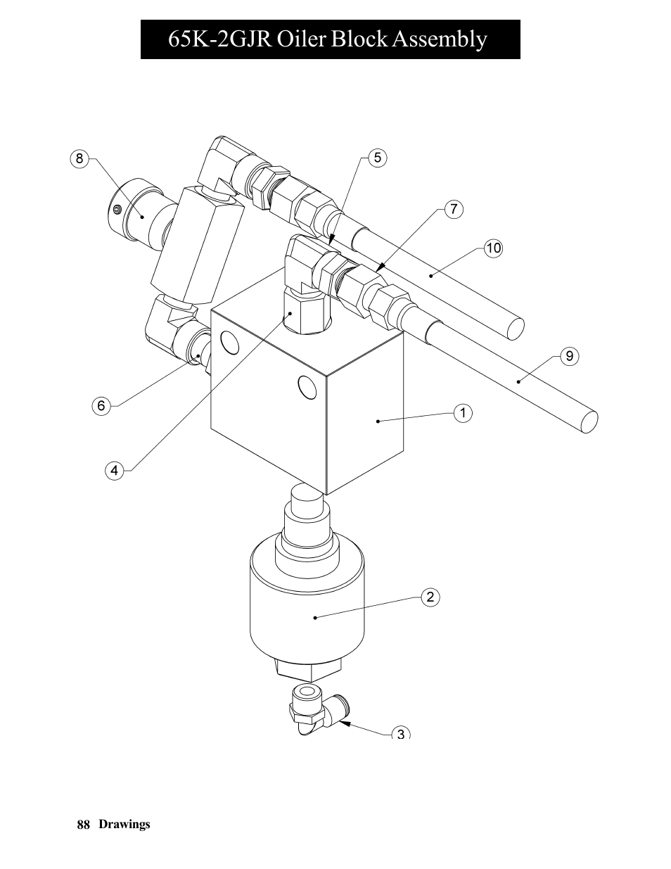 65k-2gjr oiler block assembly | Hawk Industries Hawkjaw Jr. Manual 65K-2GJR Serial Numbers 21 to 32 User Manual | Page 88 / 147