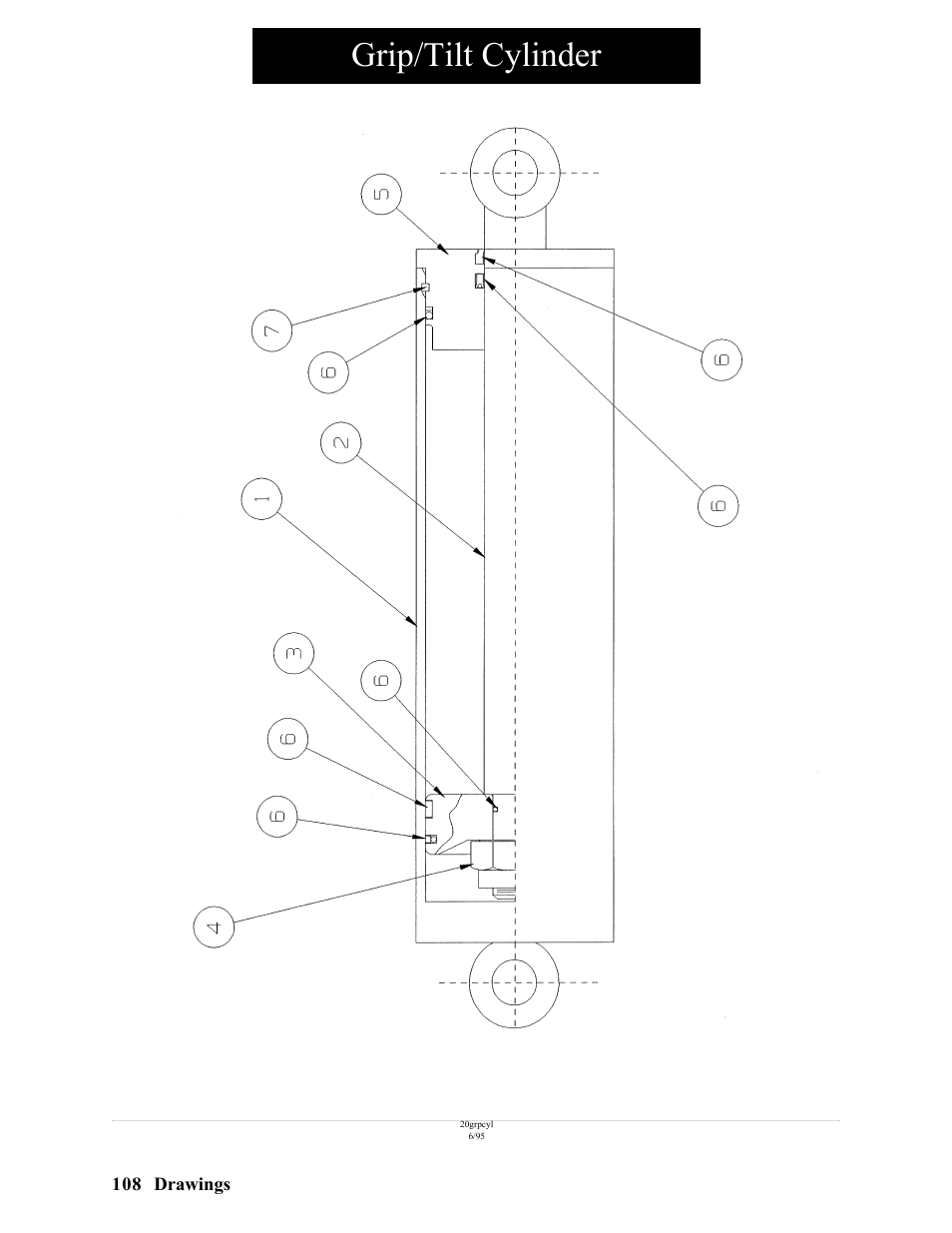 Grip/tilt cylinder | Hawk Industries Hawkjaw Sr. Manual ALS Serial Numbers 1 to 100 User Manual | Page 108 / 159
