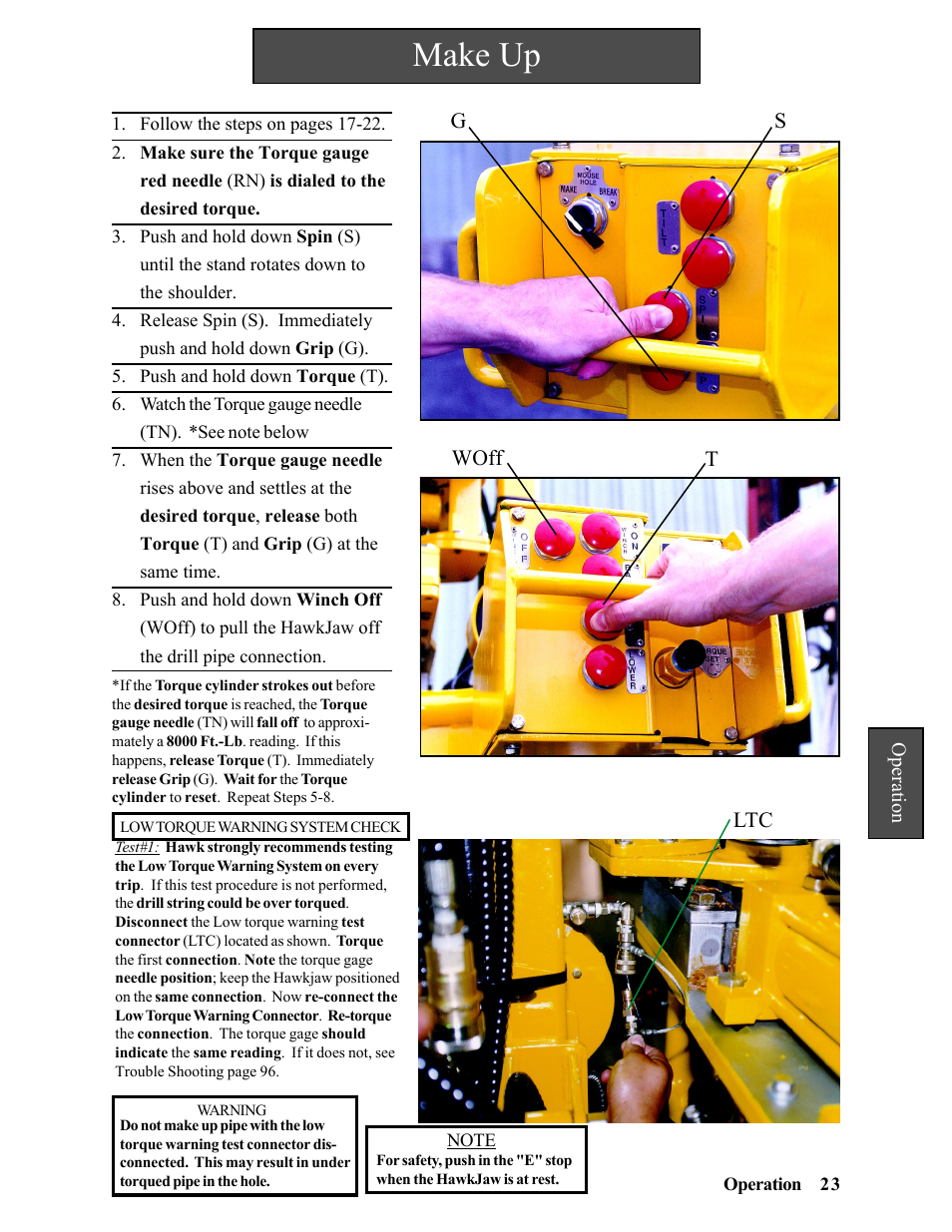 Make up | Hawk Industries Hawkjaw Sr. Manual ALS Serial Numbers 1 to 100 User Manual | Page 23 / 159