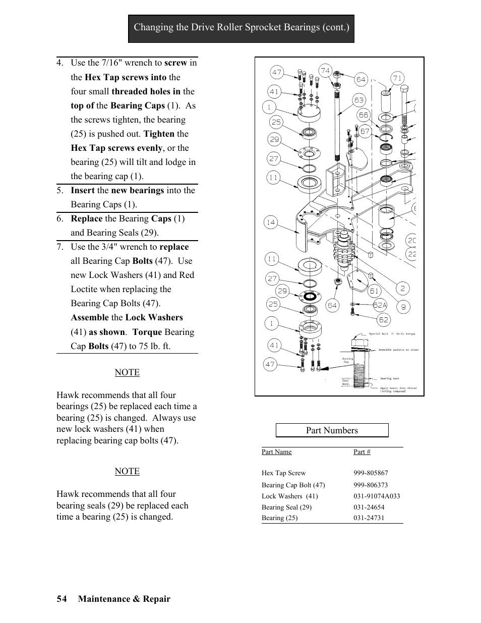 Hawk Industries Hawkjaw Sr. Manual ALS Serial Numbers 1 to 100 User Manual | Page 54 / 159