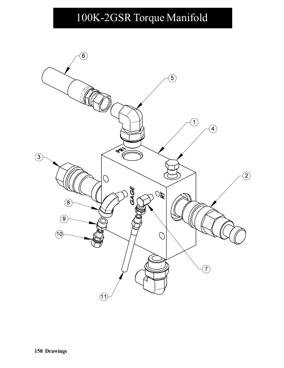 100k-2gsr torque manifold | Hawk Industries Hawkjaw Sr. Manual 100K-2GSR Serial Numbers 101 to 120 User Manual | Page 158 / 165