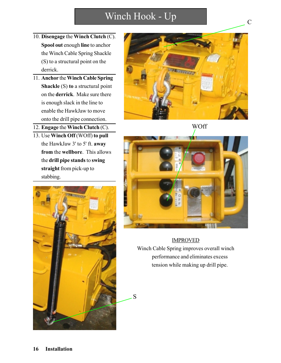 Winch hook - up | Hawk Industries Hawkjaw Sr. Manual 100K-2GSR Serial Numbers 101 to 120 User Manual | Page 16 / 165