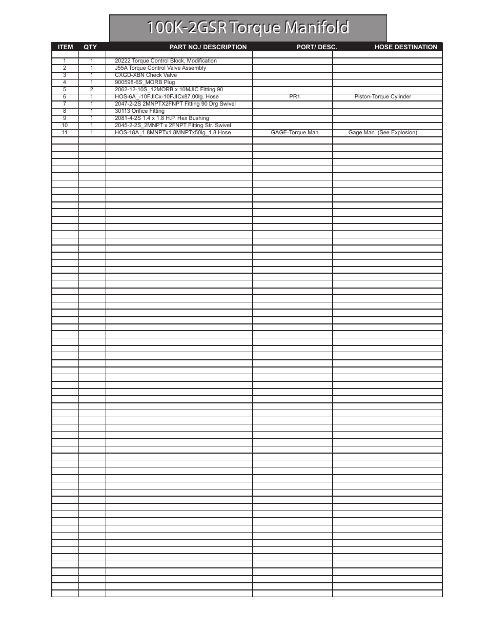 100k-2gsr torque manifold | Hawk Industries Hawkjaw Sr. 100K-2GSR M100K Serial Numbers 141 to 200 User Manual | Page 159 / 215