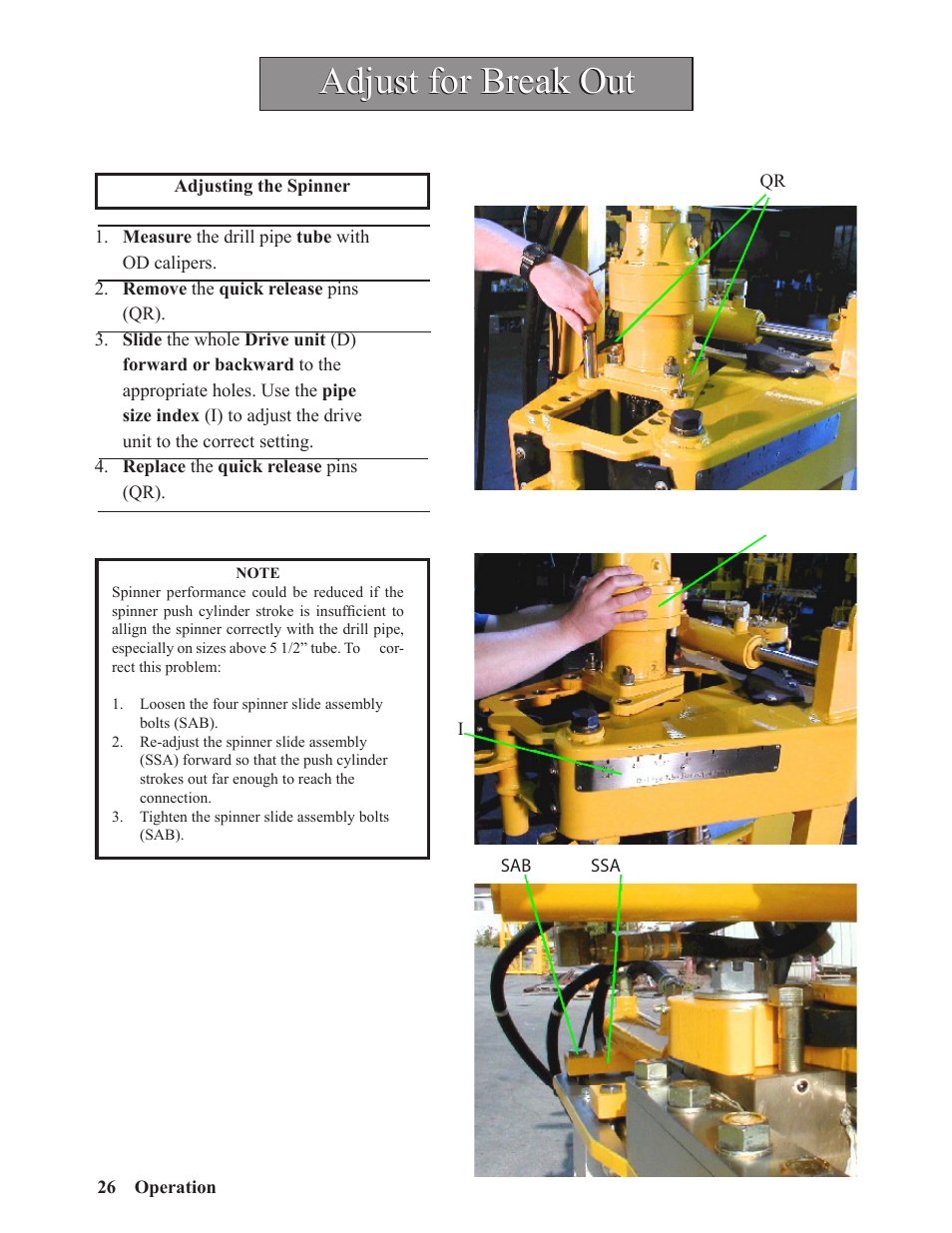 Adjust for break out | Hawk Industries Hawkjaw Sr. 100K-2GSR M100K Serial Numbers 141 to 200 User Manual | Page 28 / 215