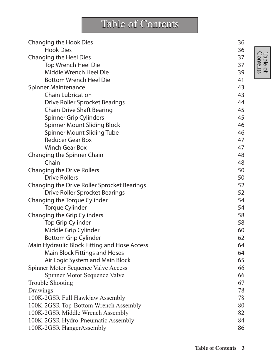 Hawk Industries Hawkjaw Sr. 100K-2GSR M100K Serial Numbers 141 to 200 User Manual | Page 5 / 215