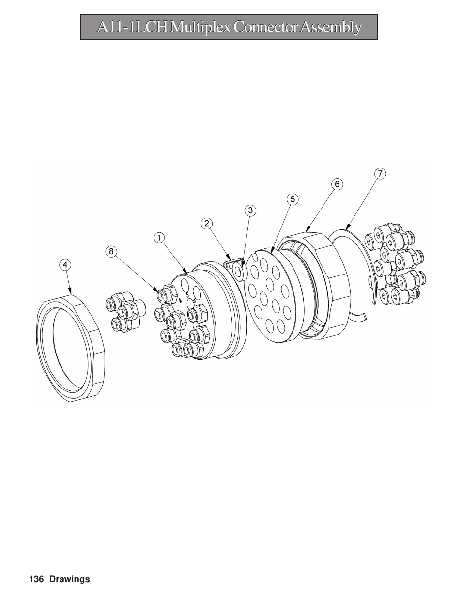 A11-1lch multiplex connector assembly | Hawk Industries Hawkjaw Sr. Manual M100K-2GSR Serial Numbers 201 to 370 User Manual | Page 138 / 215
