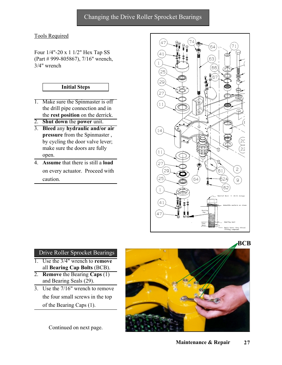 Hawk Industries Spinner Manual 550 HYDRAULIC Serial Numbers 1 to 205 User Manual | Page 27 / 81