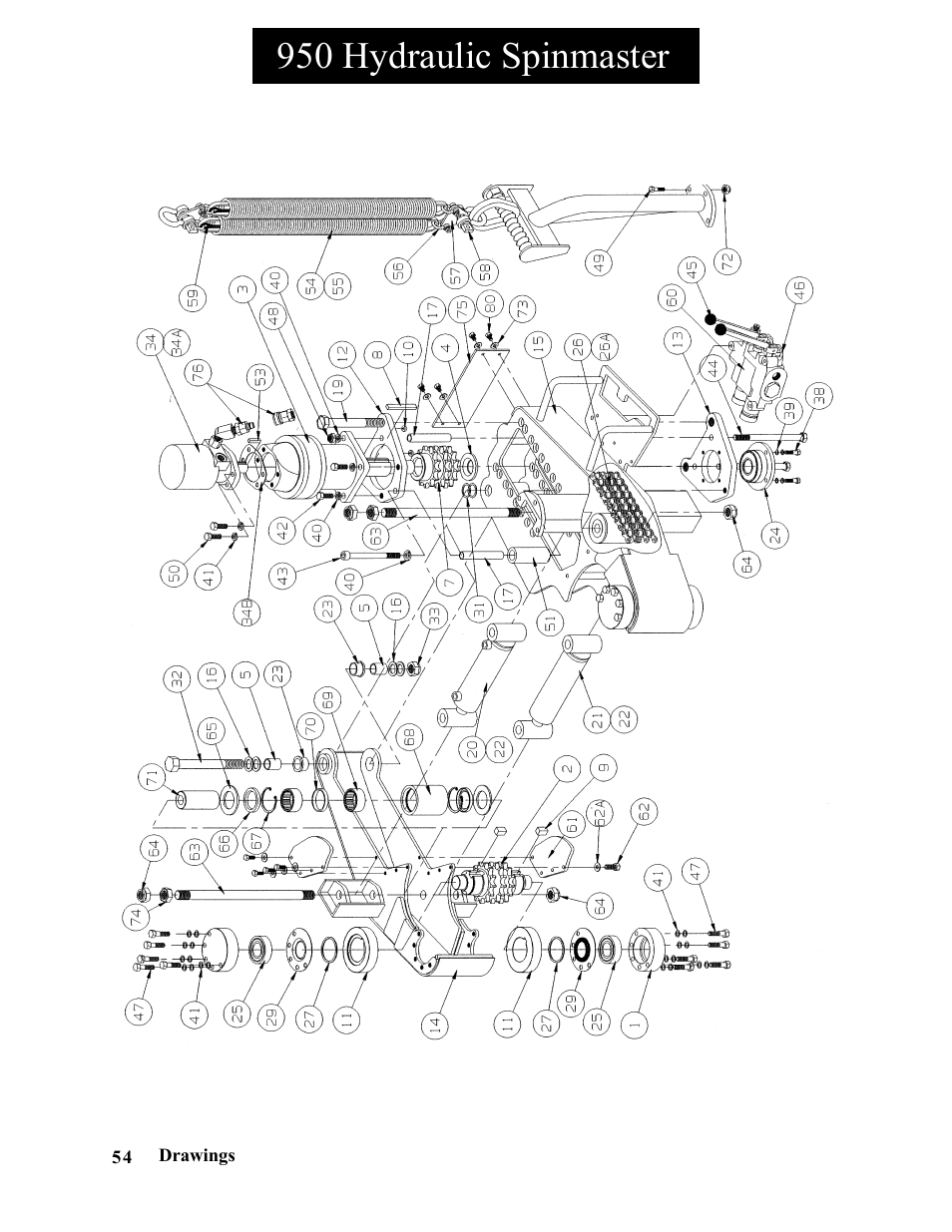 950 hydraulic spinmaster | Hawk Industries Spinner Manual 550 HYDRAULIC Serial Numbers 1 to 205 User Manual | Page 54 / 81