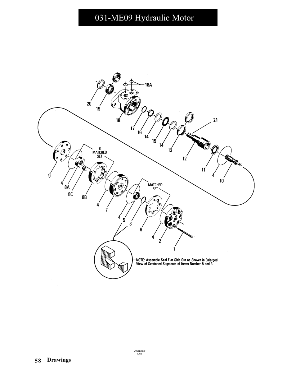 Me09 hydraulic motor | Hawk Industries Spinner Manual 550 HYDRAULIC Serial Numbers 1 to 205 User Manual | Page 58 / 81