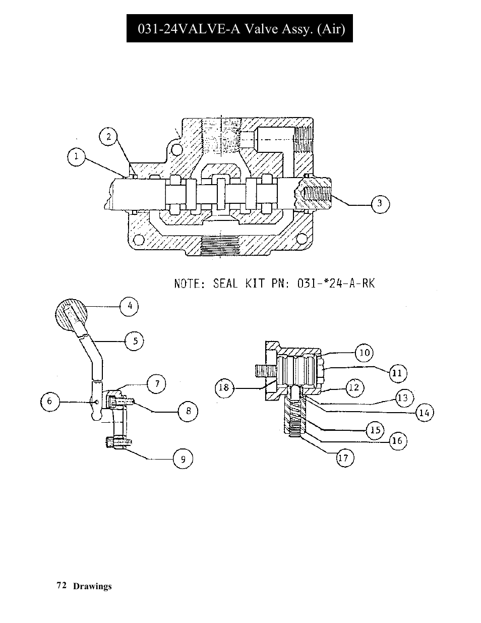 24valve-a valve assy. (air) | Hawk Industries Spinner Manual 550 HYDRAULIC Serial Numbers 1 to 205 User Manual | Page 72 / 81