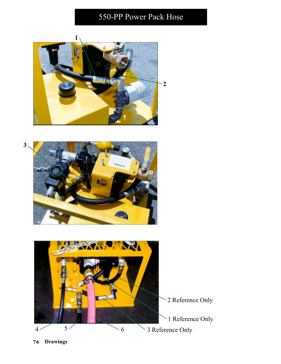 Pp power pack hose | Hawk Industries Spinner Manual 550 HYDRAULIC Serial Numbers 1 to 205 User Manual | Page 76 / 81