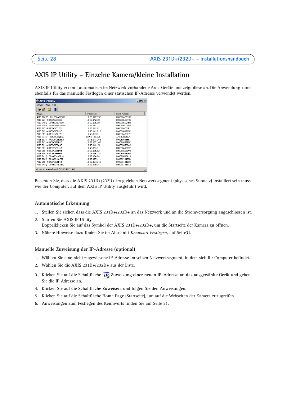 Axis Communications 231D User Manual | Page 28 / 54