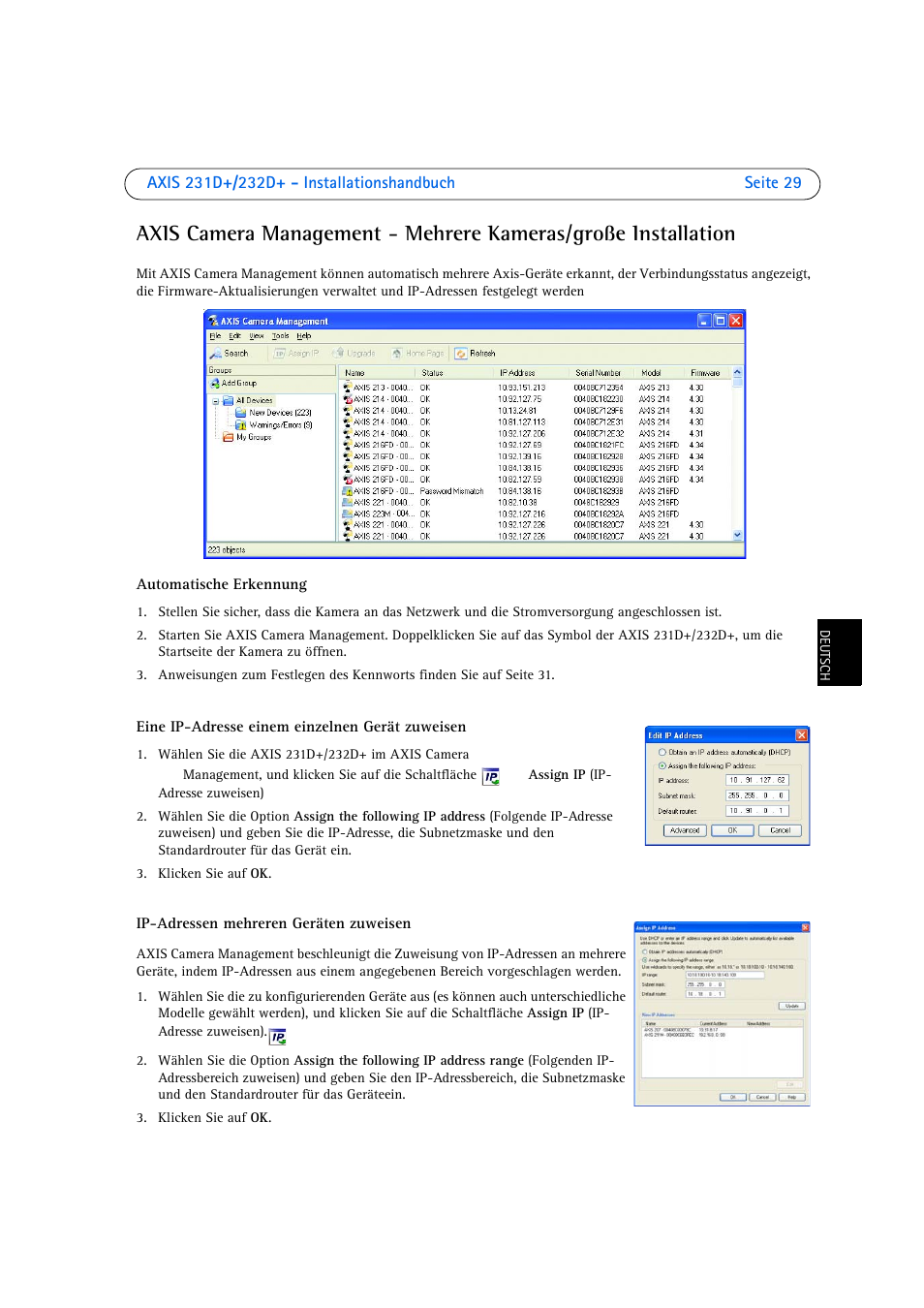 Axis Communications 231D User Manual | Page 29 / 54