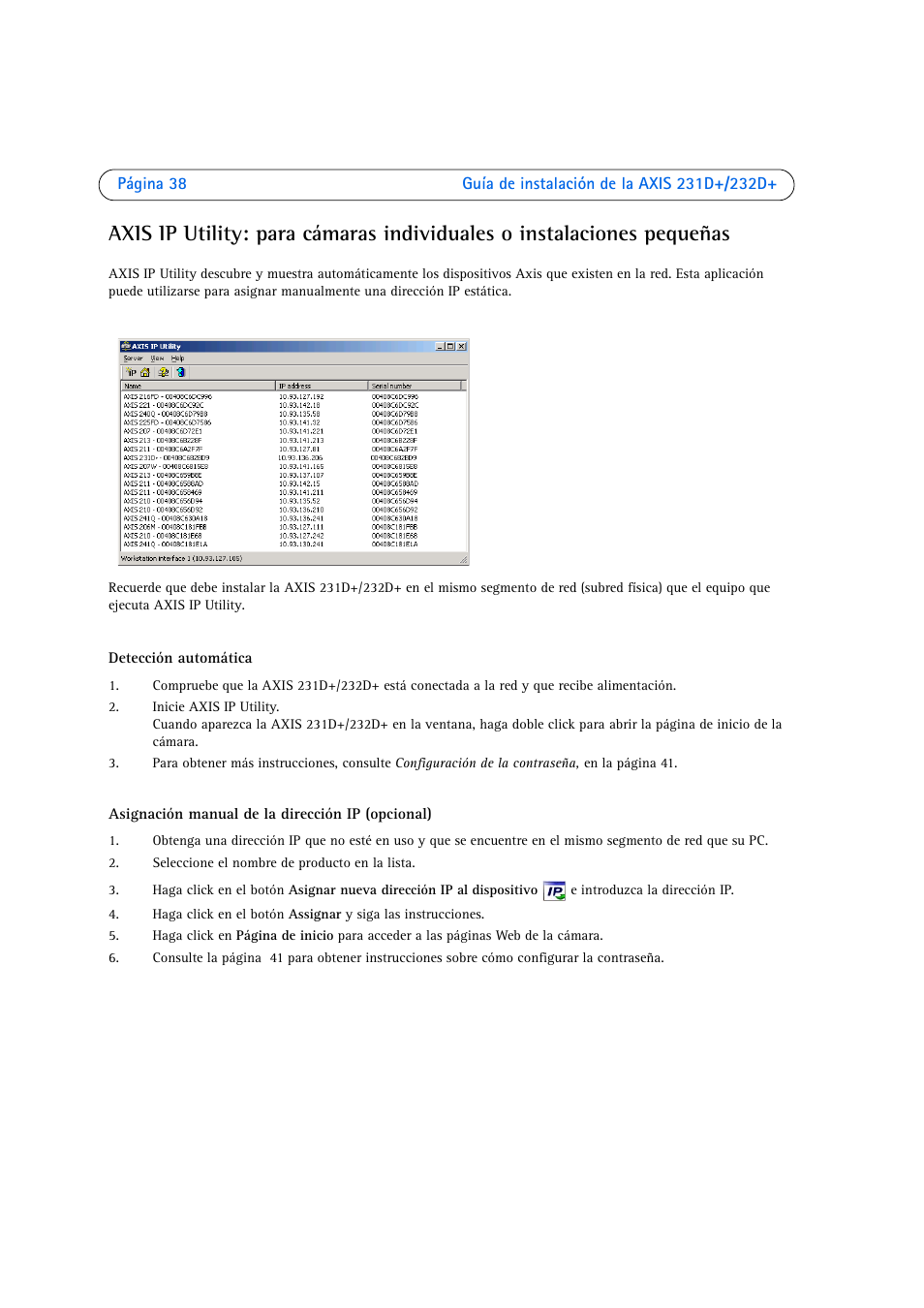 Axis Communications 231D User Manual | Page 38 / 54
