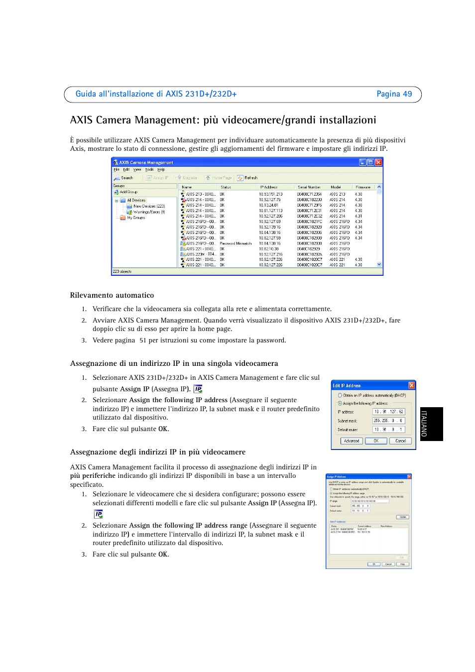 Axis Communications 231D User Manual | Page 49 / 54