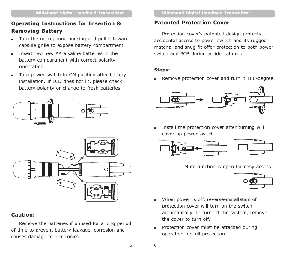 頁面 5 | MIPRO ACT-80H Wideband Digital Handheld Transmitter User Manual | Page 5 / 15