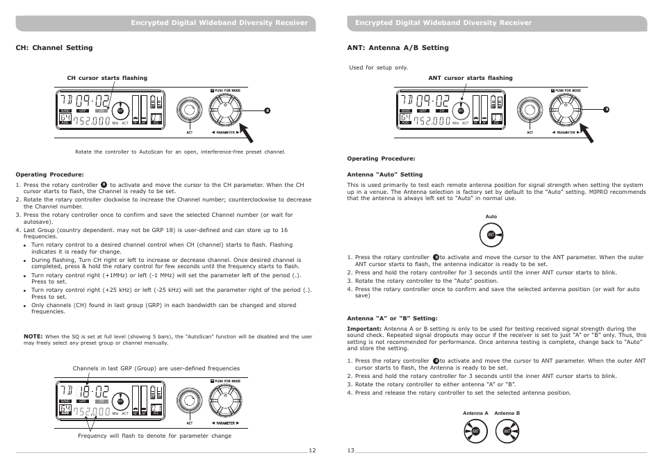 頁面 9 | MIPRO ACT-82a Wideband Dual-Channel Digital Receiver User Manual | Page 9 / 13