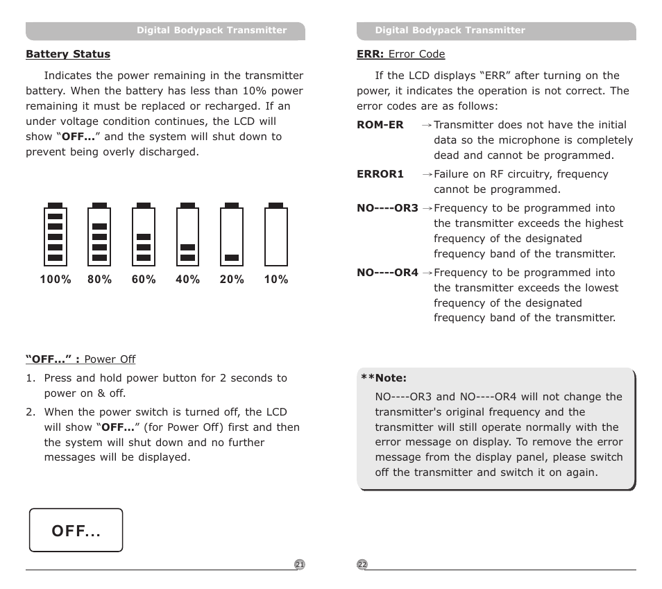 頁面 13 | MIPRO ACT-80T Wideband Digital Miniature Bodypack Transmitter User Manual | Page 13 / 17