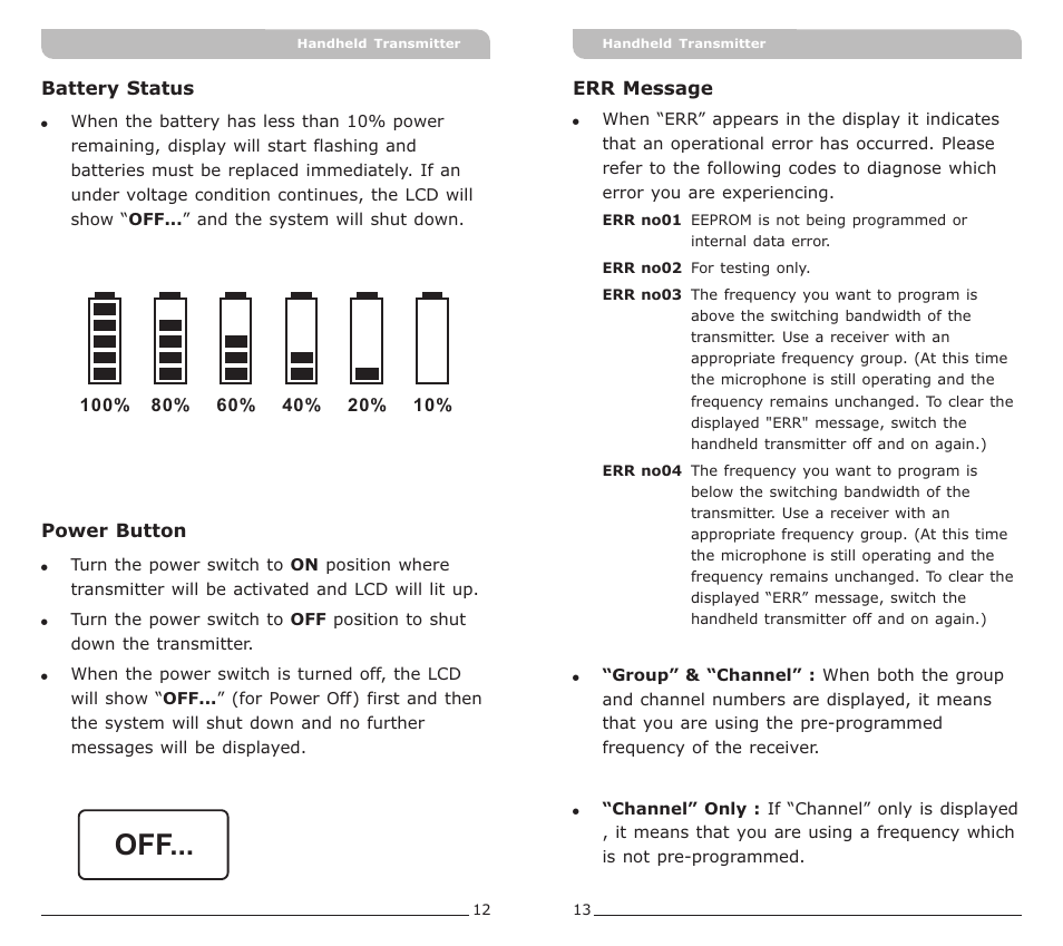 頁面 9 | MIPRO ACT-72H Narrowband Handheld Transmitte User Manual | Page 9 / 11