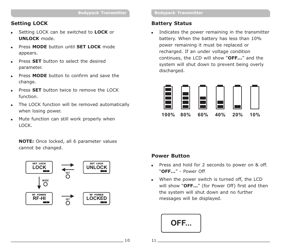 頁面 7 | MIPRO ACT-72T Narrowband Bodypack Transmitter User Manual | Page 7 / 11