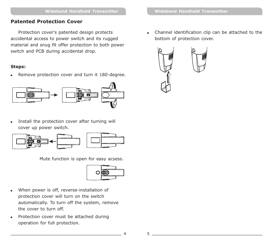 頁面 5 | MIPRO ACT-70H Wideband Handheld Transmitter User Manual | Page 5 / 11