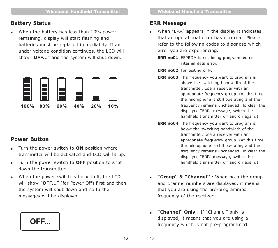 頁面 9 | MIPRO ACT-70H Wideband Handheld Transmitter User Manual | Page 9 / 11