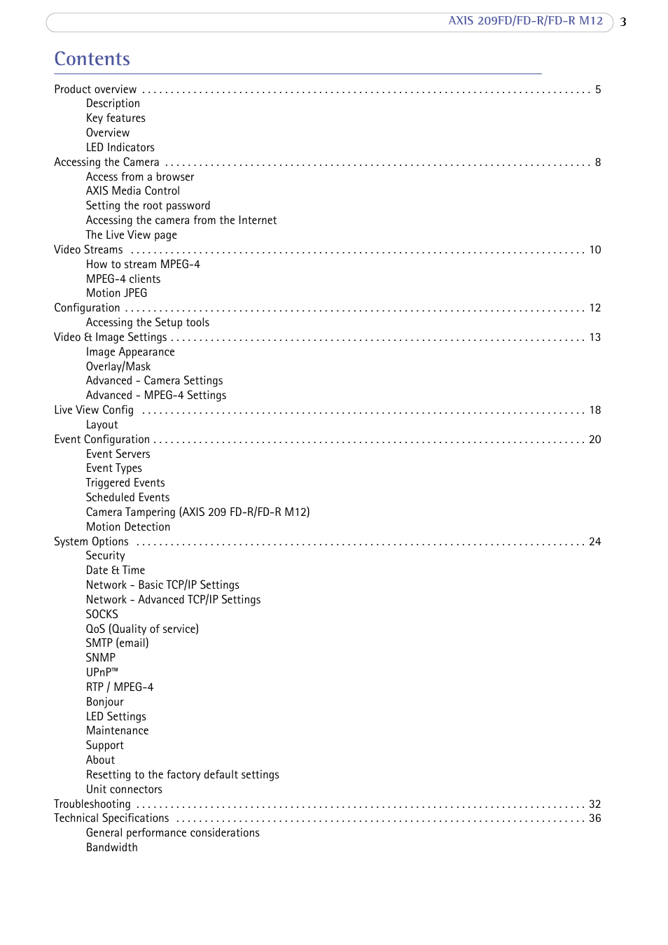 Axis Communications FD-R M12 User Manual | Page 3 / 45