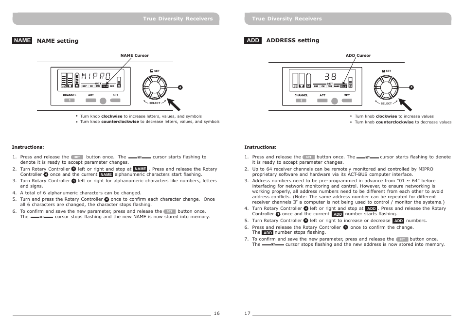 頁面 11 | MIPRO ACT-71 Wideband Single-Channel True Diversity Receiver User Manual | Page 11 / 15