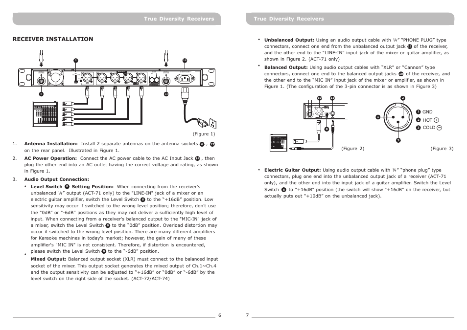 頁面 6, Gnd lift, Receiver installation | MIPRO ACT-71 Wideband Single-Channel True Diversity Receiver User Manual | Page 6 / 15