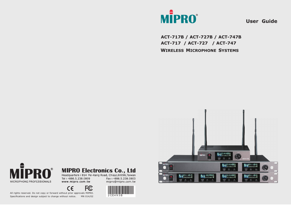 MIPRO ACT-717 Single-Channel True Diversity Receiver User Manual | 15 pages