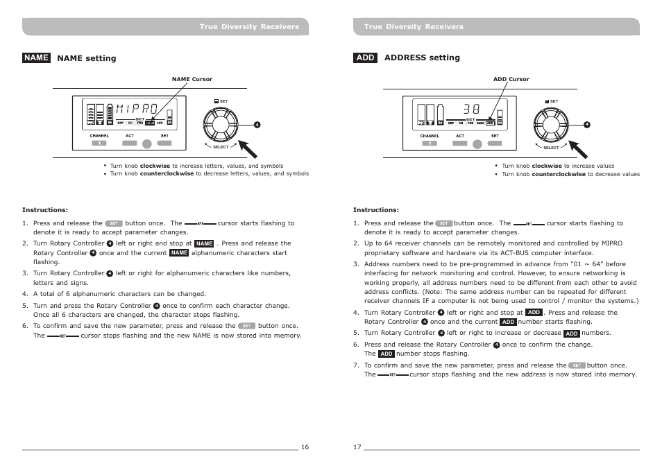 頁面 11 | MIPRO ACT-717 Single-Channel True Diversity Receiver User Manual | Page 11 / 15