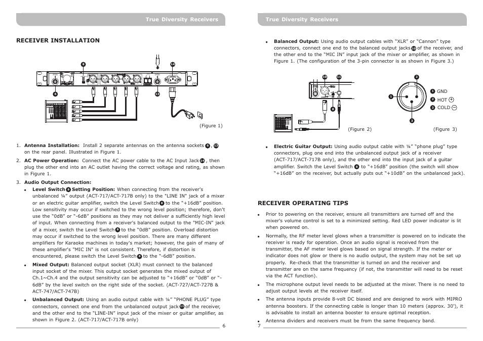 頁面 6 | MIPRO ACT-717 Single-Channel True Diversity Receiver User Manual | Page 6 / 15