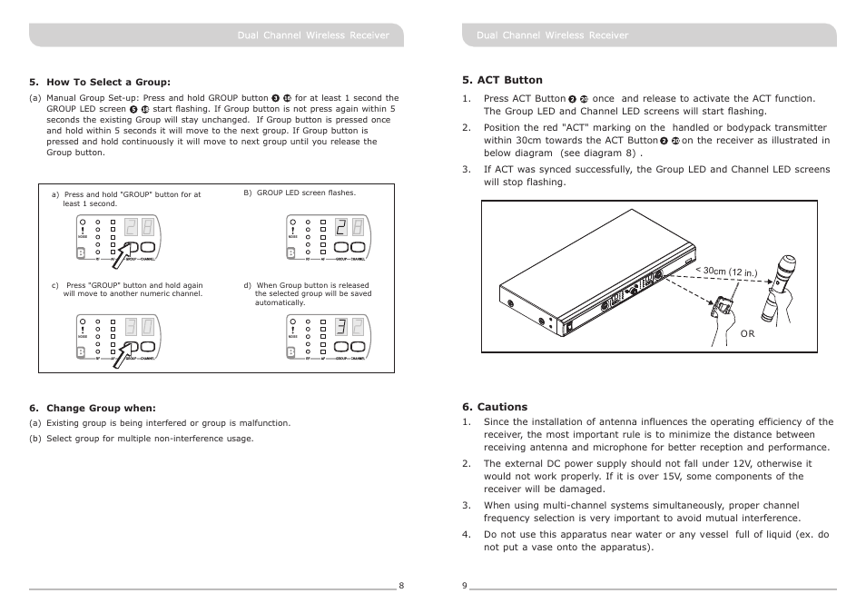 頁面 6 | MIPRO ACT-100A Dual-Channel Diversity Receiver User Manual | Page 6 / 7