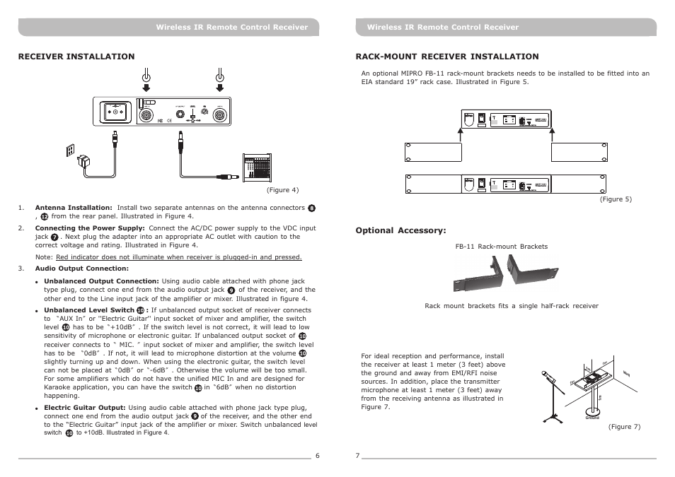 頁面 6 | MIPRO ACT-101 IR Remote-Controlled Single-Channel Diversity Receiver User Manual | Page 6 / 11