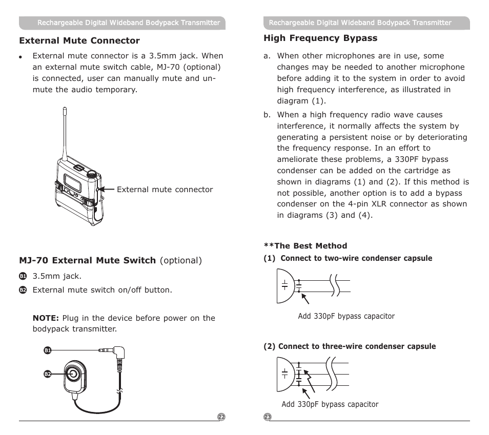頁面 14 | MIPRO ACT-80TC Rechargeable Digital Wideband Bodypack Transmitter User Manual | Page 14 / 17