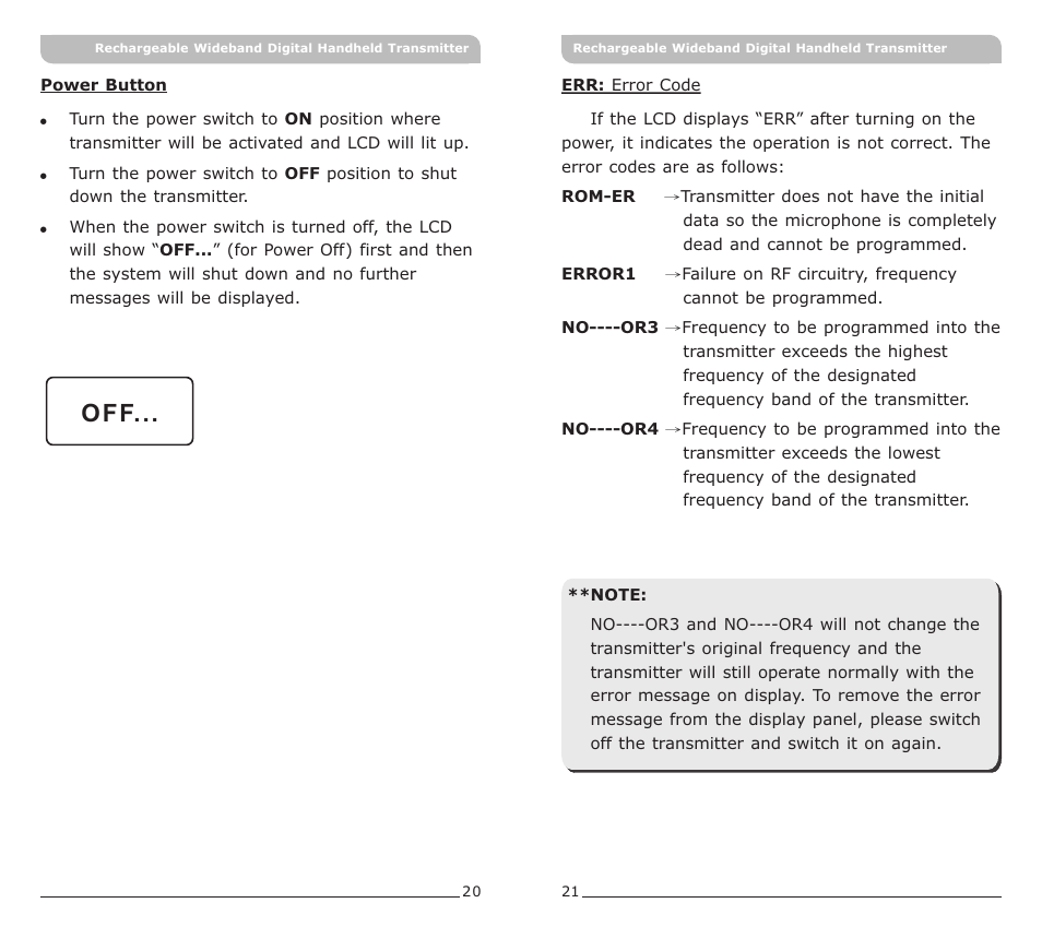 頁面 13 | MIPRO ACT-80HC Rechargeable Wideband Digital Handheld Transmitter User Manual | Page 13 / 15