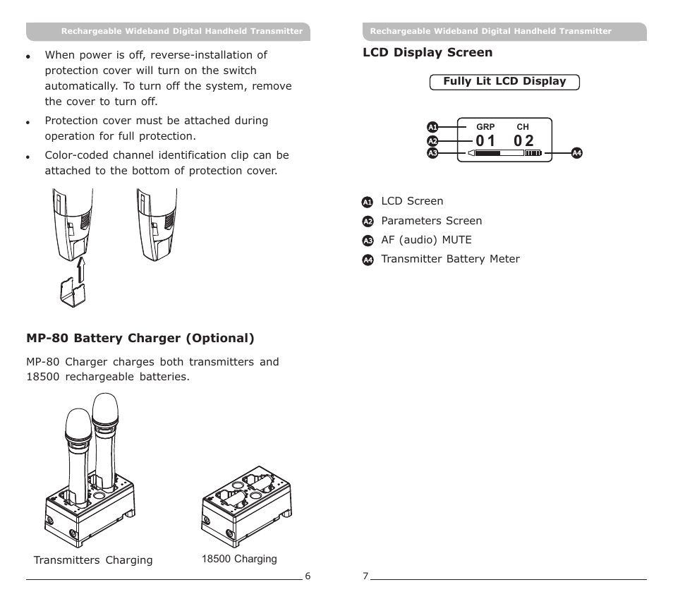 頁面 6 | MIPRO ACT-80HC Rechargeable Wideband Digital Handheld Transmitter User Manual | Page 6 / 15