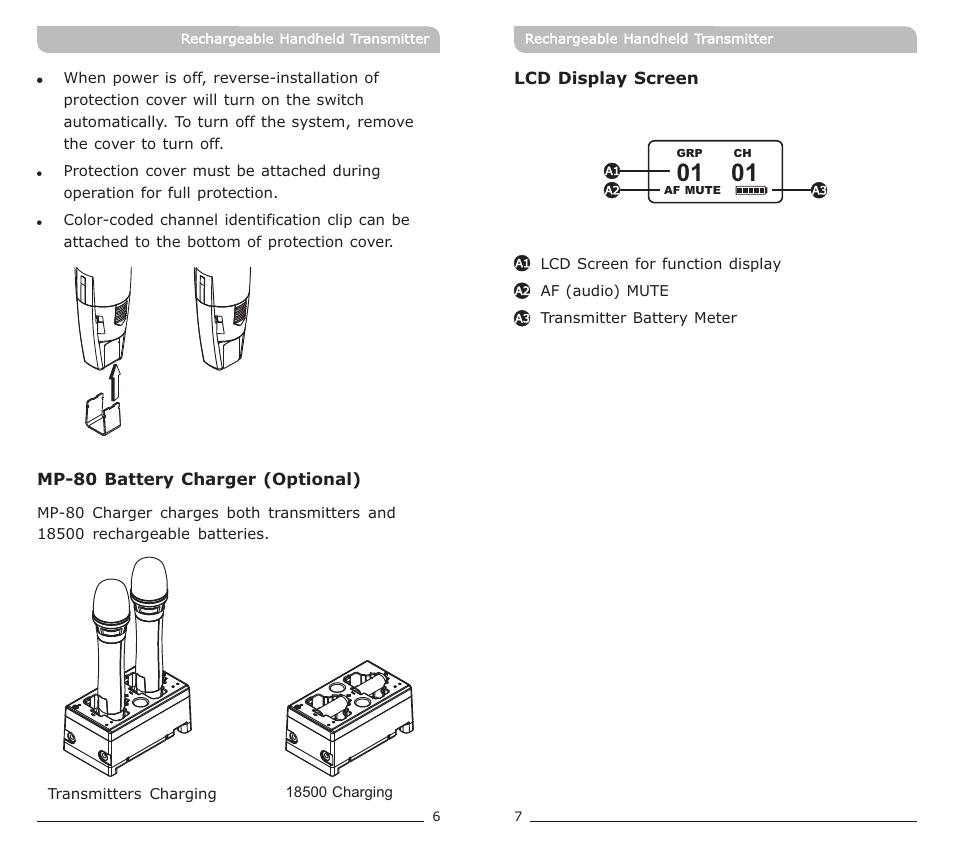 頁面 6 | MIPRO ACT-72HC Rechargeable Narrowband Handheld Transmitter User Manual | Page 6 / 11