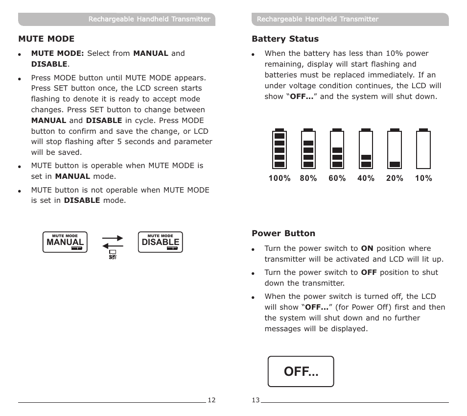 頁面 9 | MIPRO ACT-70HC Rechargeable Wideband Handheld Transmitter User Manual | Page 9 / 11