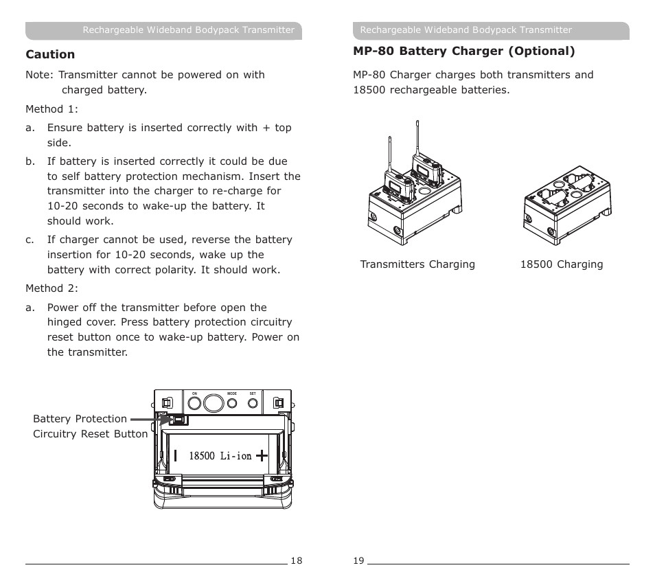 頁面 12 | MIPRO ACT-70TC Rechargeable Wideband Bodypack Transmitter User Manual | Page 12 / 13