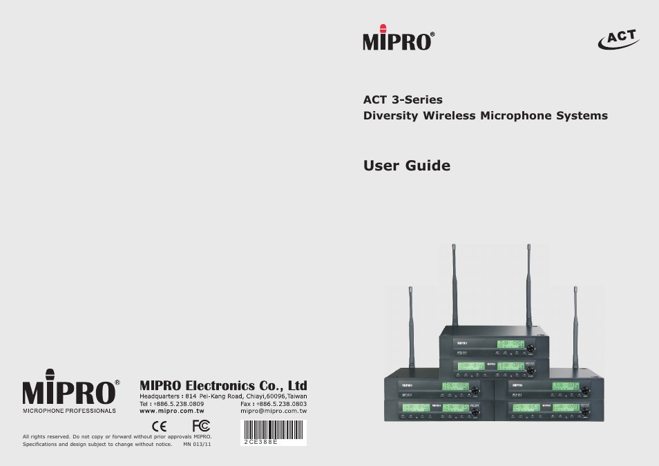 MIPRO ACT-311 Single-Channel Diversity Receiver User Manual | 15 pages