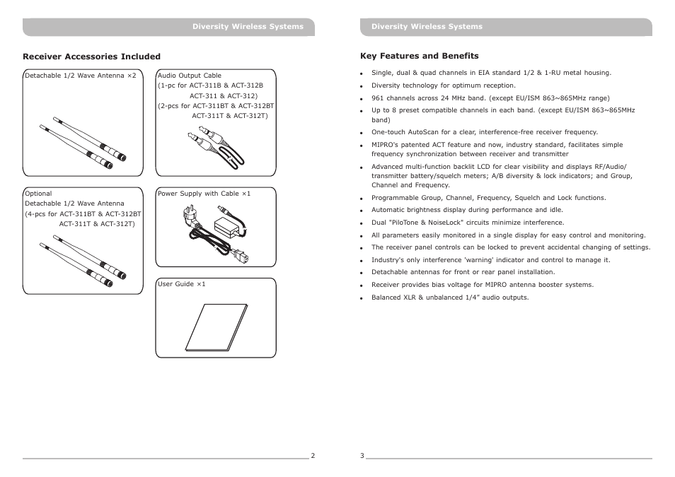 頁面 4 | MIPRO ACT-311 Single-Channel Diversity Receiver User Manual | Page 4 / 15
