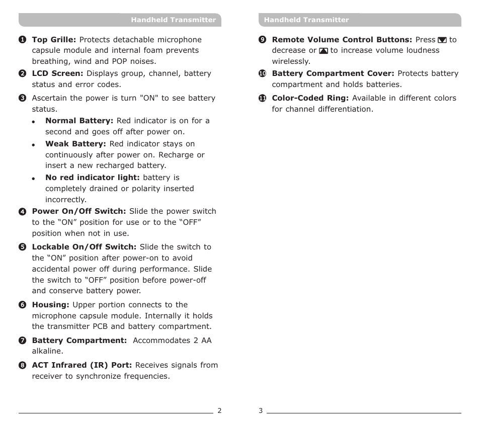 頁面 3 | MIPRO ACT-30Hr Remote Volume Control Handheld Transmitter User Manual | Page 3 / 7