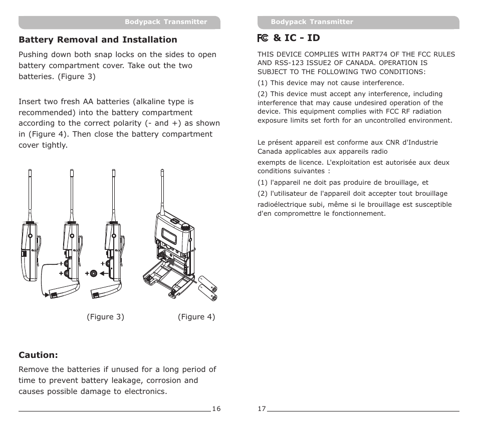 頁面 11, Ic - id | MIPRO ACT-32T Bodypack Transmitter User Manual | Page 11 / 11