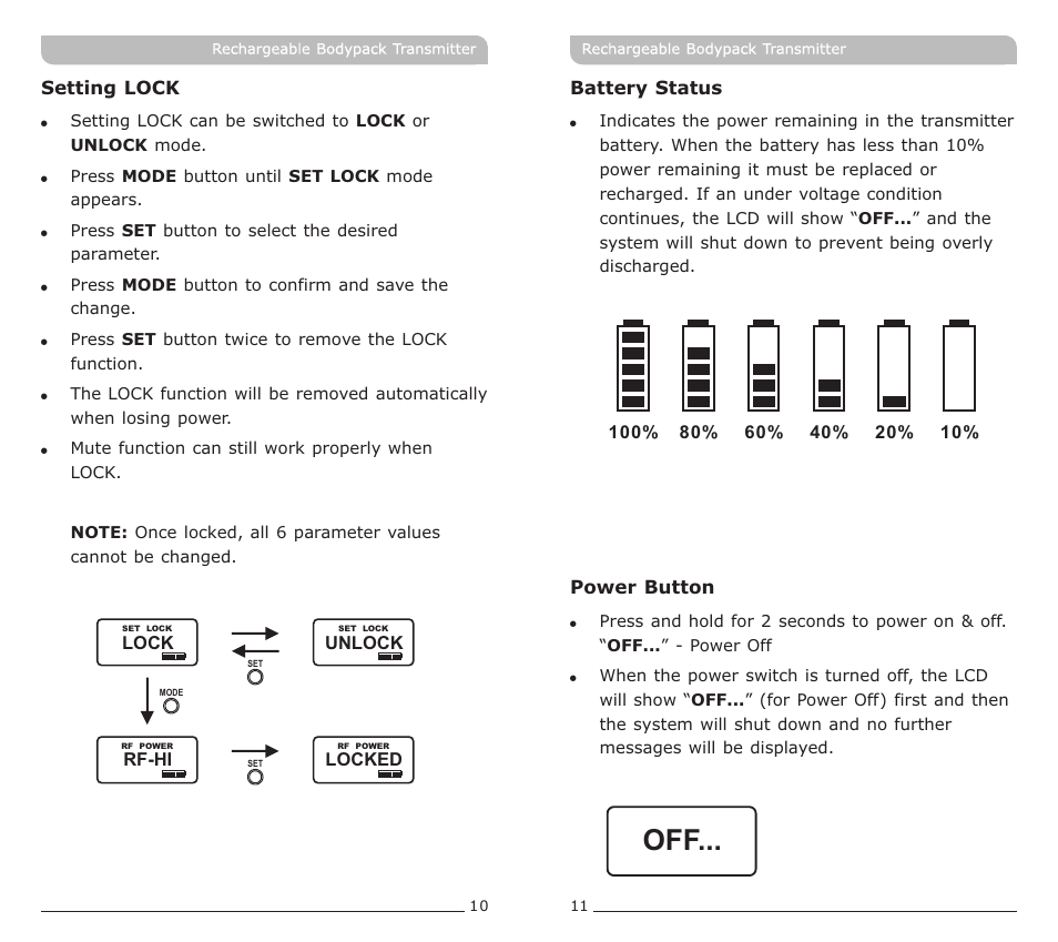 頁面 7 | MIPRO ACT-32TC Rechargeable Bodypack Transmitter User Manual | Page 7 / 11